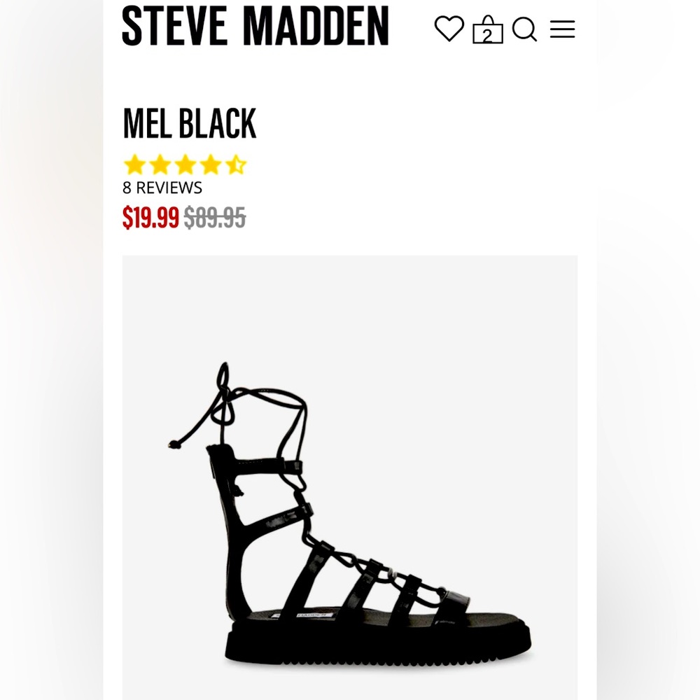 COPY - Steve Madden MEL Black Gladiator Sandal